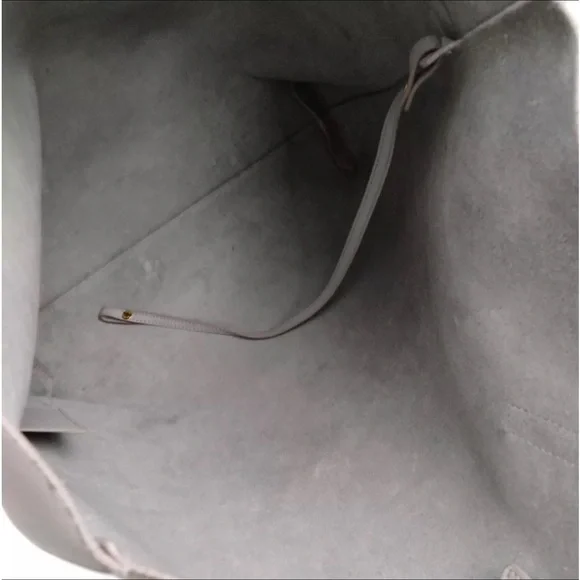 Pre-Owned YVES SAINT LAURENT Toy Supple Leather Shopping Tote Bag Gray - Picture 9 of 9